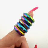 Rainbow Titanium Hematite Ring, Choose your size, Negative Energy Absorber, Rainbow Hematite Ring