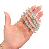 Multi Morganite Bracelet - Round Morganite Bracelet - 7-8mm Morganite Bracelet - High Quality