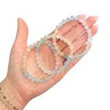 Multi Morganite Bracelet - Round Morganite Bracelet - 7-8mm Morganite Bracelet - High Quality