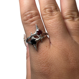 Sterling Silver Adjustable Gemstone Ring - Over 90 Options - Natural Crystal Ring