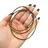 28" Long Faceted Gemstone Necklace - Dainty and Long Crystal Necklace - Magnetic Clasp Necklace