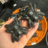 Obsidian Tarantula Carving, Obsidian Spider, Tarantula Gemstone Carving