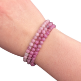 Pink Tourmaline Bracelet - Round Pink Tourmaline Bracelet - 5mm Pink Tourmaline Bracelet - High Quality