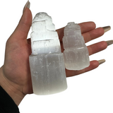 Selenite Tower, Rough Selenite Tower, 6cm, 10cm, 15cm, 20cm, Satin Spar Selenite Tower