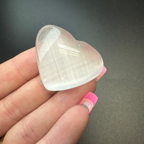 25g Selenite Heart Cabochons, Bulk or Wholesale Selenite Heart Cabochons, Selenite Heart Cabochon