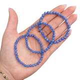Genuine Tanzanite Bracelet - Round Tanzanite Bracelet - 5mm Tanzanite Bracelet - High Quality
