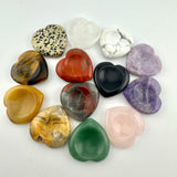 Gemstone Heart Worry Stone, Heart Worry Stone, Heart Worry with Divot, Heart Worry Stone with Thumb Indent