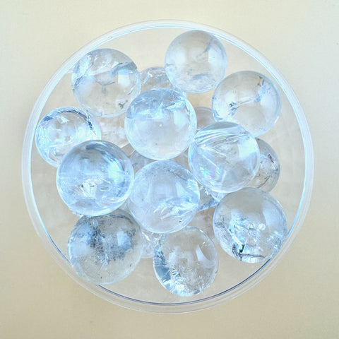 Clear Quartz Sphere with Rainbows, Small Quartz Sphere, Small Quartz Sphere with Rainbows, P-45