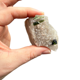 Green Tourmaline in Quartz - Brazil - Green Tourmaline Rod in Smoky Quartz