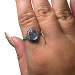 Sterling Silver Adjustable Gemstone Ring - Over 90 Options - Natural Crystal Ring