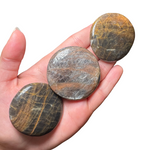 Gemstone "Cookie" - Crystal Flat Stone - Crystal Worry Stone - Gemstone Palm Stone