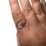 Sterling Silver Adjustable Gemstone Ring - Over 90 Options - Natural Crystal Ring