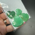 25g Chrysoprase Heart Cabochons, Bulk or Wholesale Chrysoprase Heart Cabochons, Chrysoprase Heart Cabochon