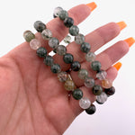 8mm Lodolite Quartz Bracelet, Round Garden Quartz Bracelet, Lodolite in Quartz Gemstone Bracelet, GC-66