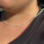 3mm Faceted Gemstone Necklace, Dainty Crystal Necklace, Natural Gemstone Necklace, Facet Gemstone Necklace