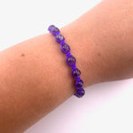 Braided Amethyst Bracelet, Amethyst Corded Bracelet, Amethyst Adjustable Bracelet, B-75