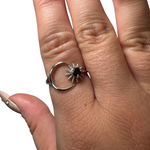 Sterling Silver Adjustable Gemstone Ring - Over 90 Options - Natural Crystal Ring