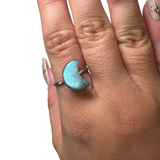 Sterling Silver Adjustable Gemstone Ring - Over 90 Options - Natural Crystal Ring
