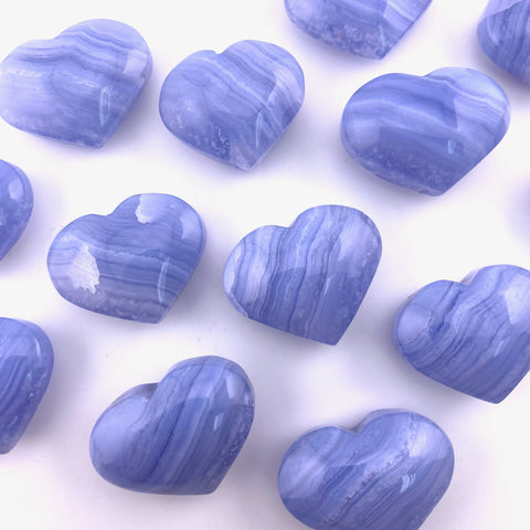 Blue Lace Agate Heart, Quality Blue Lace Agate Heart, Polished Blue Lace Agate Heart, P-22