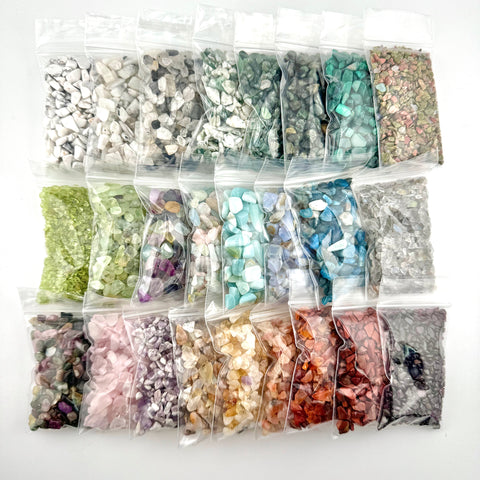 Baggy of Gemstone Crystal Chips, Natural Crystal Chips, Gemstone Chips