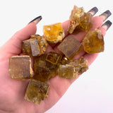 Yellow Fluorite Cube from Morocco, UV Reactive Fluorite, Yellow Fluorite Specimen, P-41