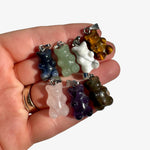 Gemstone Gummy Bear Pendant, Dainty Crystal Bear Pendant, Gummy Bear Crystal Pendant, J-61