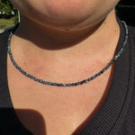 3mm Faceted Gemstone Necklace, Dainty Crystal Necklace, Natural Gemstone Necklace, Facet Gemstone Necklace