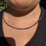 3mm Faceted Gemstone Necklace, Dainty Crystal Necklace, Natural Gemstone Necklace, Facet Gemstone Necklace
