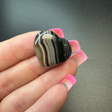 25g Black Sardonyx Heart Cabochons, Bulk or Wholesale Sardonyx Heart Cabochons, Sardonyx Heart Cabochon