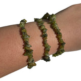 Natural Peridot Bracelet, Peridot Chip Bracelet, Polished Peridot Bracelet, GE-63