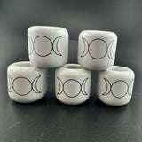 5pc White Triple Moon Chime Candle Holder Set, Chime Candle Holder Bundle, Triple Moon Candle Holder