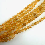 8mm Round Natural Citrine Bead, Citrine Bead, Citrine Bead Strand, 16” Citrine Bead Strand