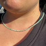 3mm Faceted Gemstone Necklace, Dainty Crystal Necklace, Natural Gemstone Necklace, Facet Gemstone Necklace
