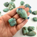 Azurite with Green Moonstone Tumble, Tumbled Azurite Green Moonstone, Green Moonstone with Azurite, P-165