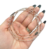 28" Long Faceted Gemstone Necklace - Dainty and Long Crystal Necklace - Magnetic Clasp Necklace