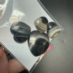 25g Black Sardonyx Heart Cabochons, Bulk or Wholesale Sardonyx Heart Cabochons, Sardonyx Heart Cabochon