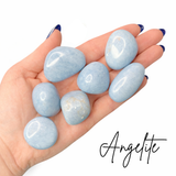 Angelite Tumbled Stone, Tumbled Angelite, Healing Angelite