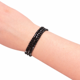 Faceted Black Tourmaline Bracelet - Natural Tourmaline Bracelet - 4mm Black Tourmaline - High Quality