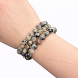 Black Moonstone and Sunstone Bracelet - Sunstone in Moonstone Bracelet - 8mm Moonstone Bracelet - High Quality