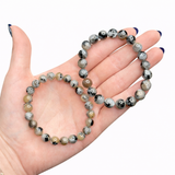 Black Moonstone and Sunstone Bracelet - Sunstone in Moonstone Bracelet - 8mm Moonstone Bracelet - High Quality