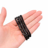 Faceted Black Tourmaline Bracelet - Natural Tourmaline Bracelet - 4mm Black Tourmaline - High Quality