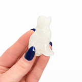 Clear Quartz Dog Carving - Natural Quartz Animal Carving - Quartz Dog