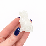 Clear Quartz Dog Carving - Natural Quartz Animal Carving - Quartz Dog