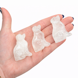 Clear Quartz Dog Carving - Natural Quartz Animal Carving - Quartz Dog