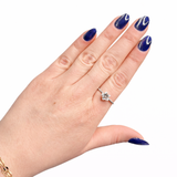 Clear Quartz Star Ring - Sterling Silver Adjustable Ring - Natural Clear Quartz Ring