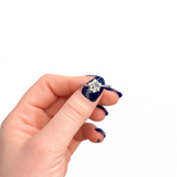 Clear Quartz Star Ring - Sterling Silver Adjustable Ring - Natural Clear Quartz Ring