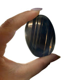 Midnight Lace Obsidian Palm Stone - Polished Obsidian