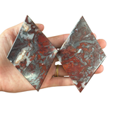 Jaspillite Diamond on Stand - Red Jasper and Hematite Diamond