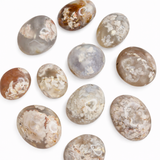 Flower Agate Palm Stone - Natural Flower Agate - Polished Flower Agate Palm