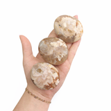Flower Agate Palm Stone - Natural Flower Agate - Polished Flower Agate Palm